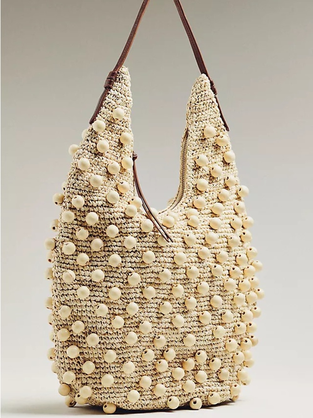 Anthropologie Beaded Straw “Poolside” Shoulder Bag